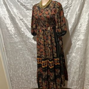 Summer dress XL maxi dress black brown